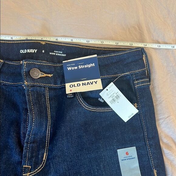 Old Navy Dark Wash High-Waisted Wow Straight Ankle Jeans - Picture 4 of 5